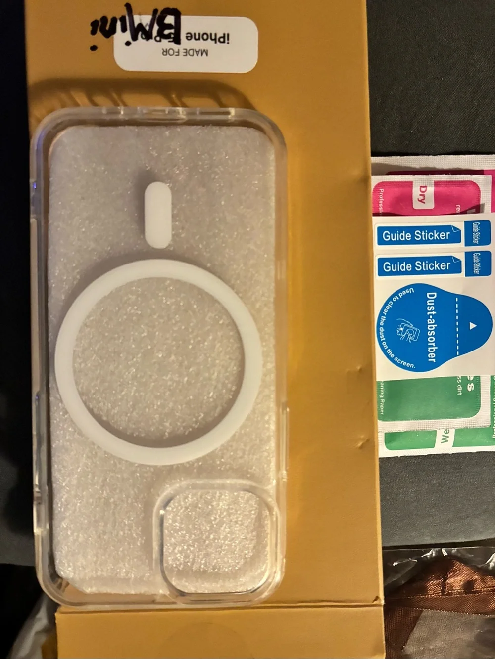 Clear MagSafe-Compatible iPhone 13 Mini Case with White Ring, NEW